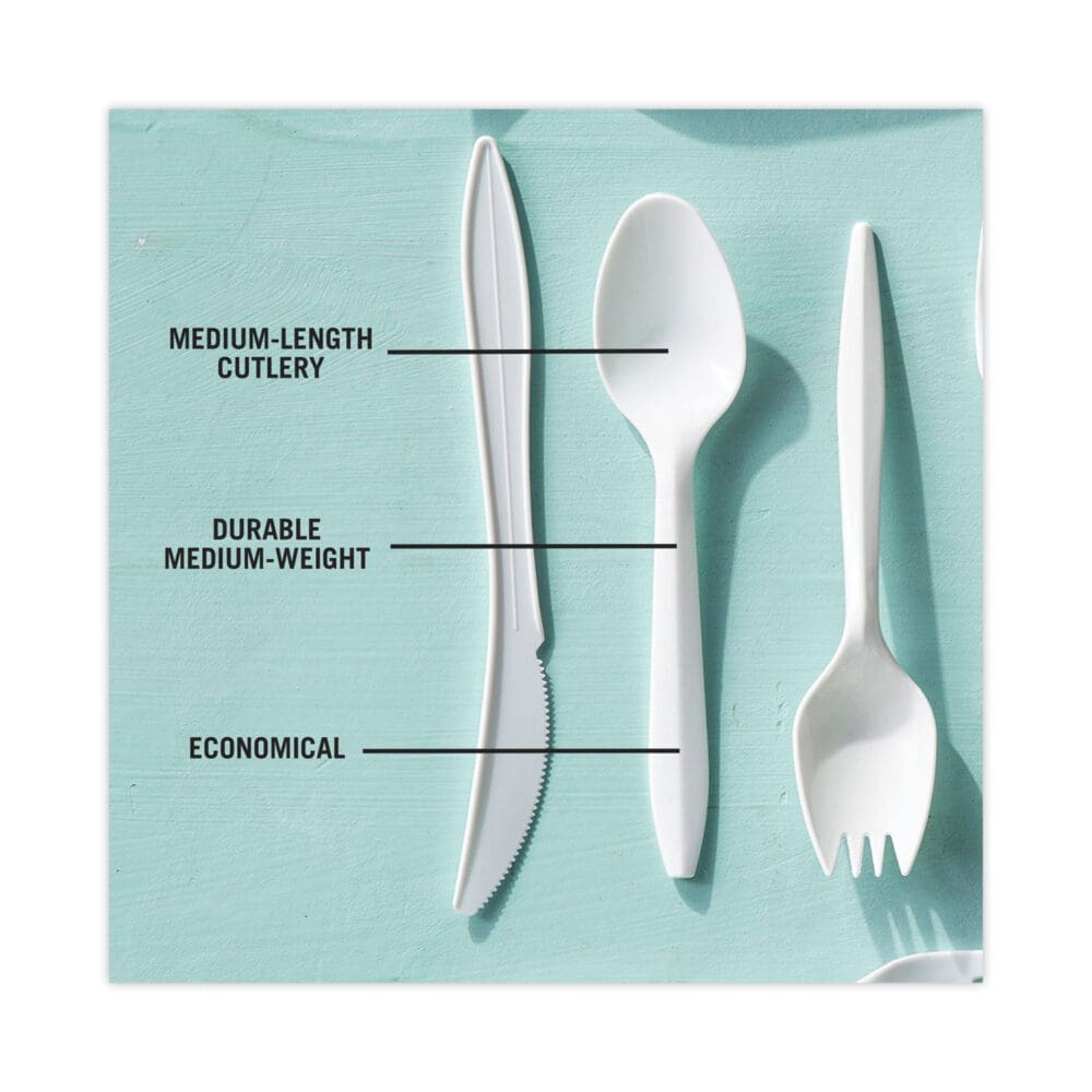 Fieldware Cutlery, Spoon, Mediumweight, White, 1,000/Carton - Image 7