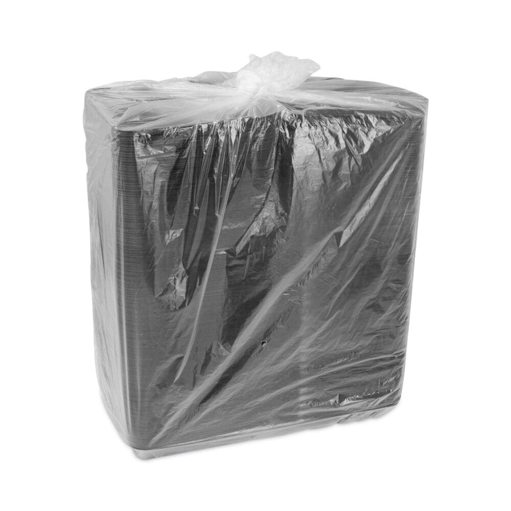 SmartLock Foam Hinged Lid Container, Large, 9 x 9.13 x 3.25, Black, 150/Carton - Image 3