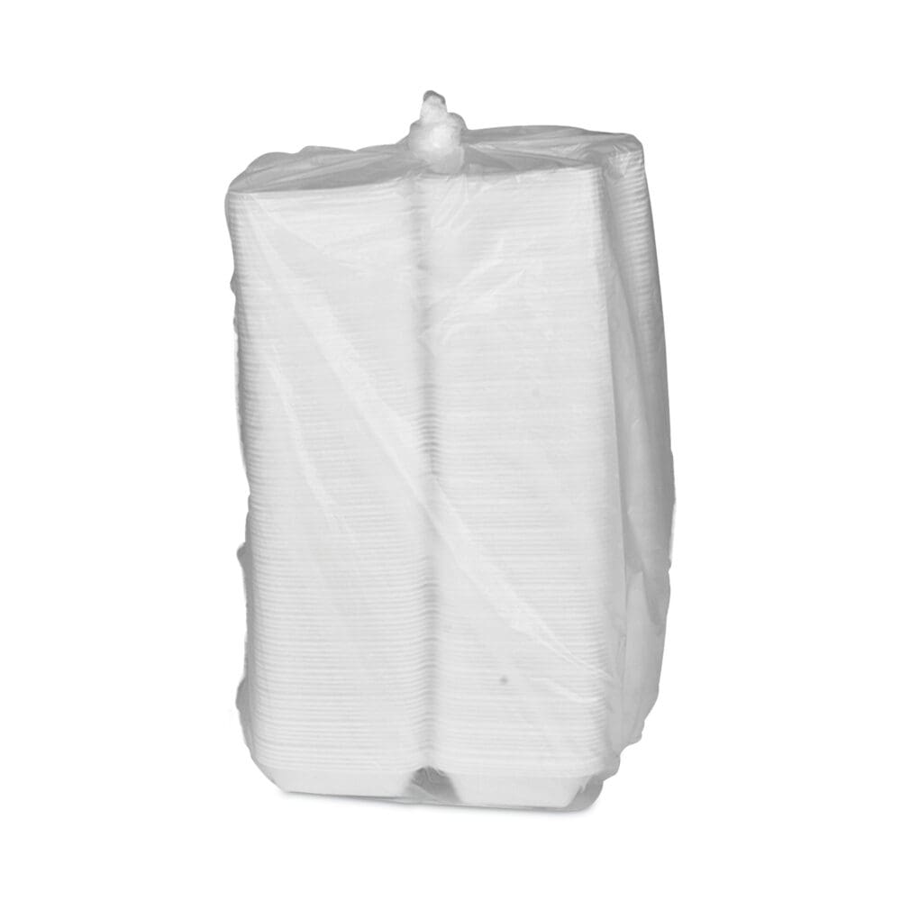 SmartLock Foam Hinged Lid Container, Medium, 8.75 x 5.5 x 3, White, 220/Carton - Image 2