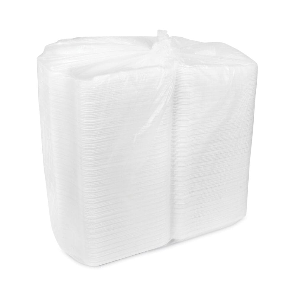 SmartLock Foam Hinged Lid Container, Large, 9 x 9.13 x 3.25, White, 150/Carton - Image 2