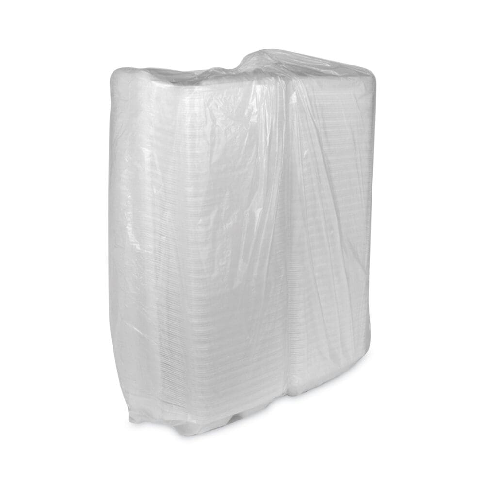 SmartLock Vented Foam Hinged Lid Container, 3-Compartment, 9 x 9.25 x 3.25, White, 150/Carton - Image 2
