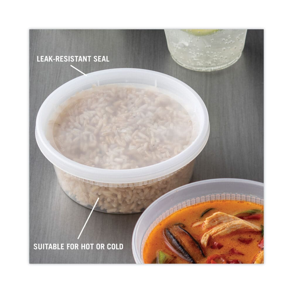 Newspring DELItainer Microwavable Container, 8 oz, 1.13 x 2.8 x 1.33, Clear, Plastic, 240/Carton - Image 5