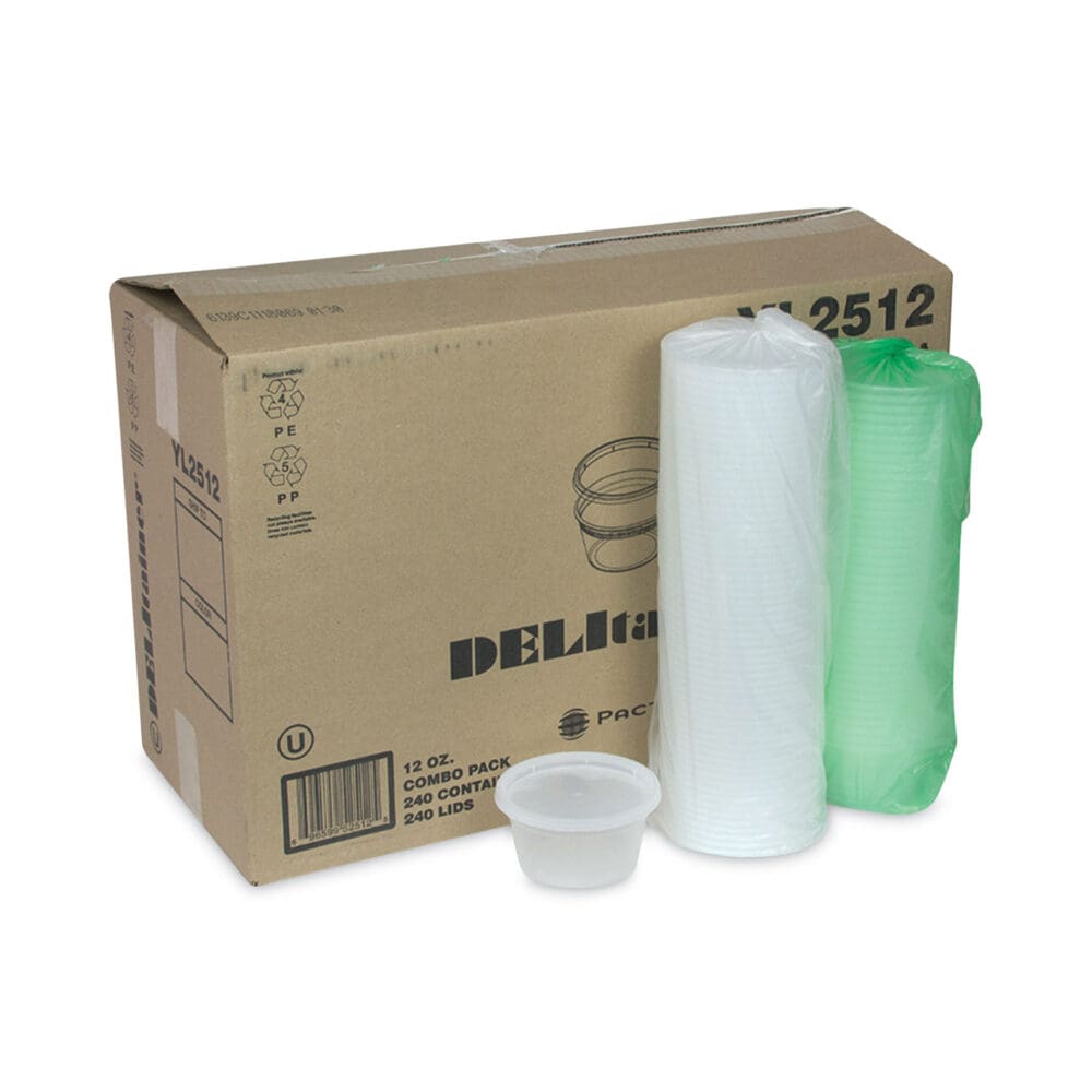 Newspring DELItainer Microwavable Container, 12 oz, 4.55 x 2.45 x 2.45, Clear, Plastic, 240/Carton - Image 2