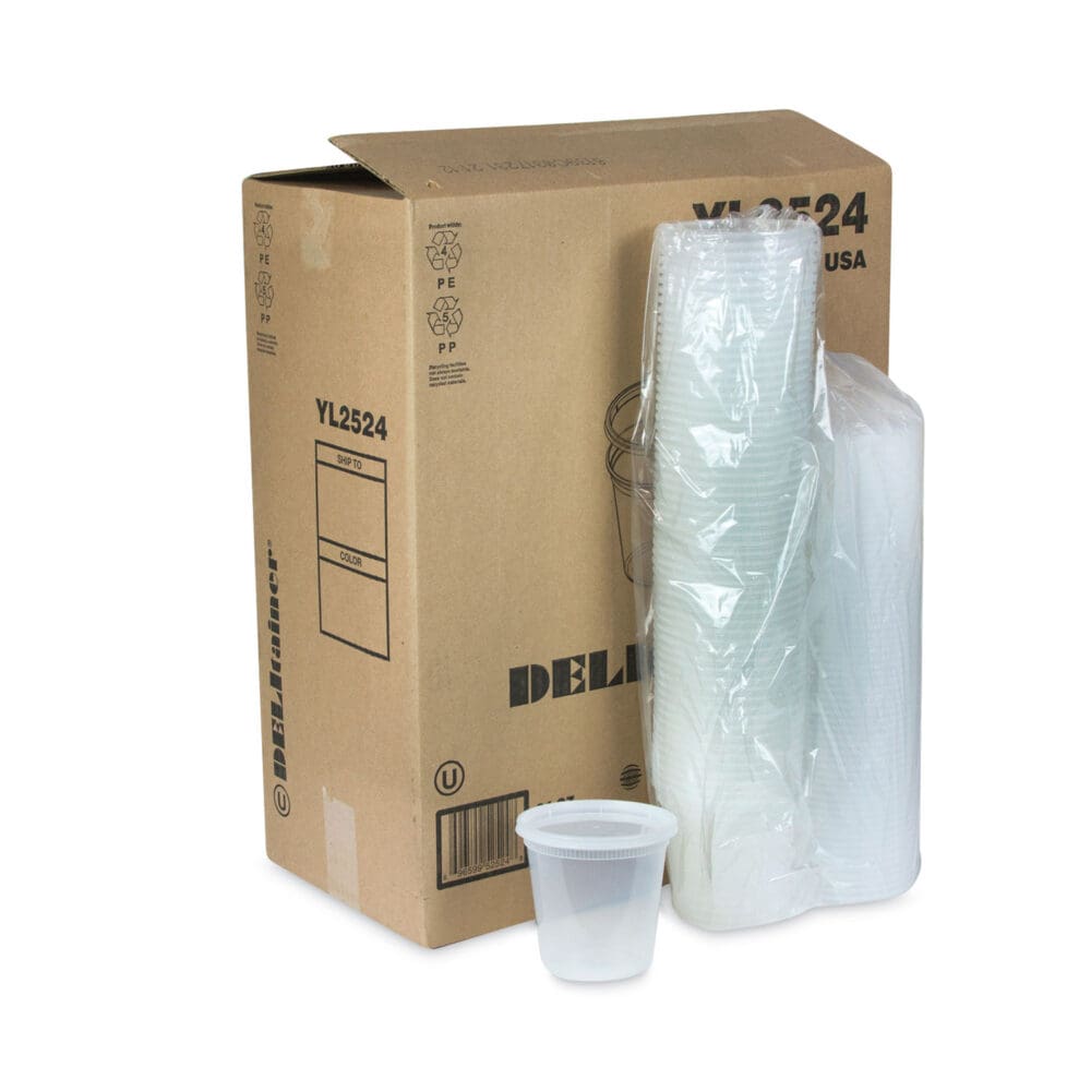 Newspring DELItainer Microwavable Container, 24 oz, 4.55 x 4.55 x 4.35, Clear, Plastic, 240/Carton - Image 3