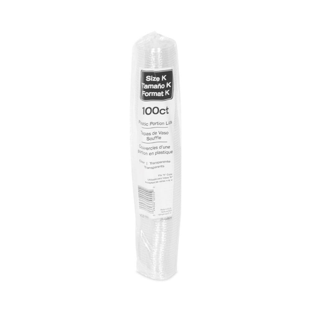 Plastic Portion Cup Lid, Fits 0.5 oz to 1 oz Cups, Clear, 100/Sleeve, 25 Sleeves/Carton - Image 2