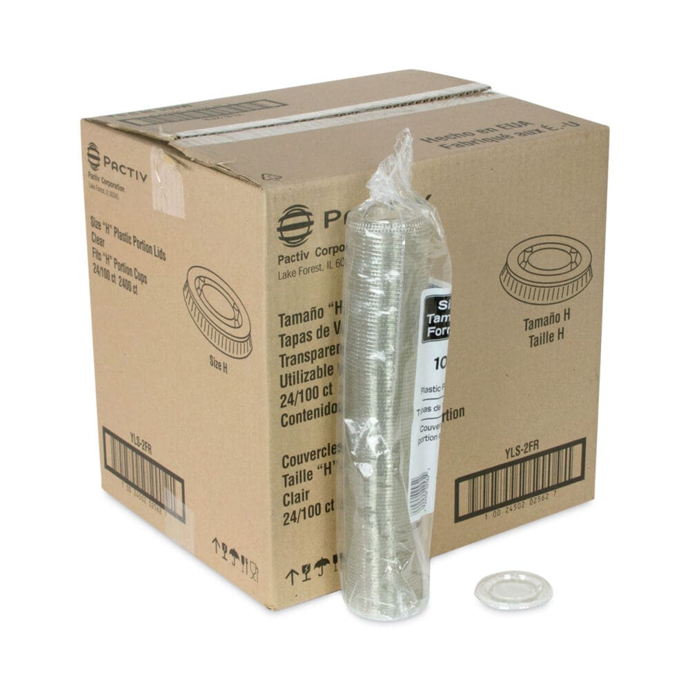 Plastic Portion Cup Lid, Fits 1.5 oz to 2.5 oz Cups, Clear, 100/Pack, 24 Packs/Carton - Image 3