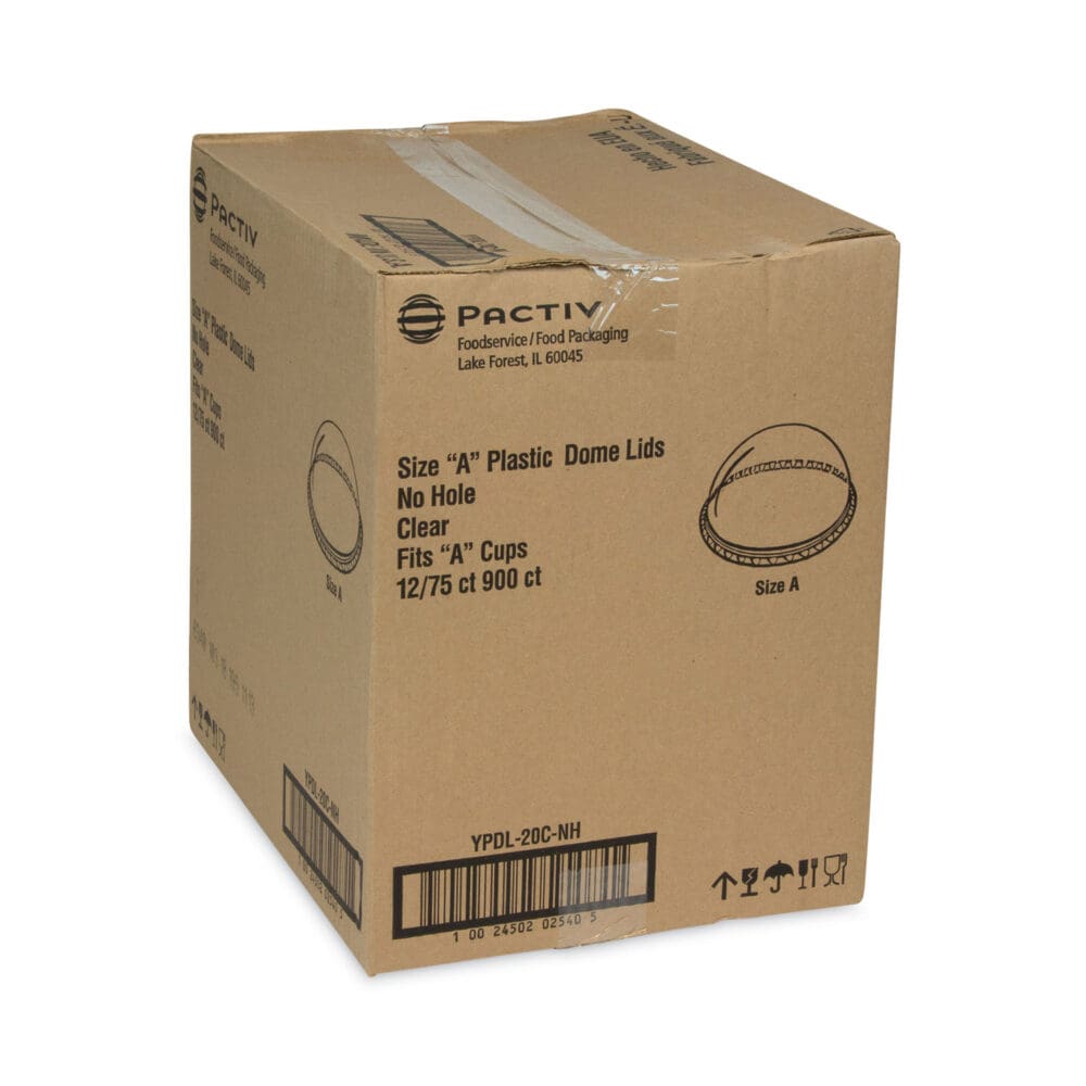 EarthChoice Strawless RPET Lid, Dome Lid, Fits 9 oz to 20 oz "A" Cups, Clear, 900/Carton - Image 5