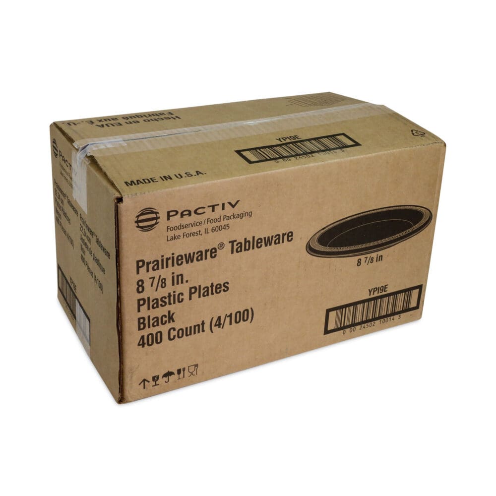 Prairieware Impact Plastic Dinnerware, Plate, 8.88" dia, Black, 400/Carton - Image 3