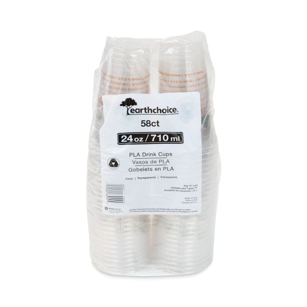 EarthChoice Compostable Cold Cup, 24 oz, Clear/Printed, 580/Carton - Image 2