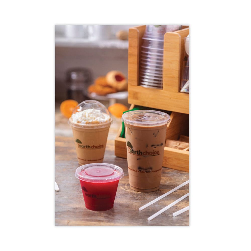EarthChoice Compostable Cold Cup, 24 oz, Clear/Printed, 580/Carton - Image 6