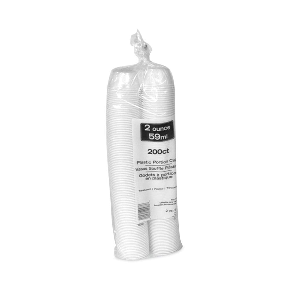 Plastic Portion Cup, 2 oz, Translucent, 200/Bag, 12 Bags/Carton - Image 2
