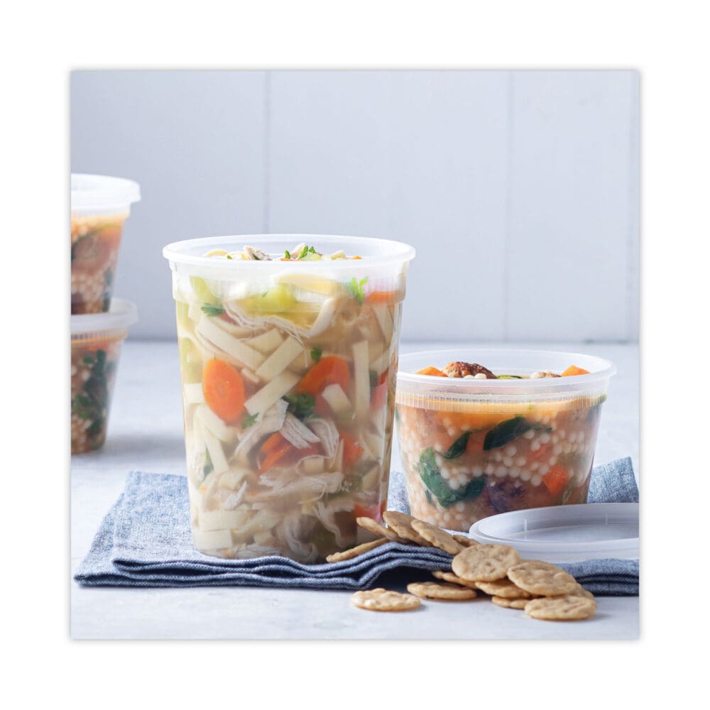Newspring DELItainer Microwavable Container, 16 oz, 2 x 2 x 2, Clear, Plastic, 240/Carton - Image 5