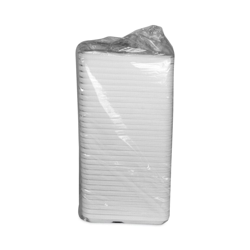 Foam School Trays, 5-Compartment, 8.25 x 10.5 x 1,  White, 500/Carton - Image 2
