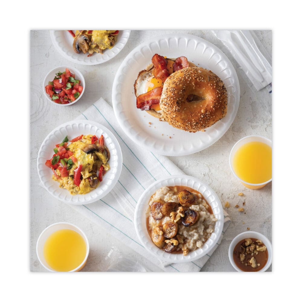 Placesetter Satin Non-Laminated Foam Dinnerware, Plate, 6" dia, White, 1,000/Carton - Image 4