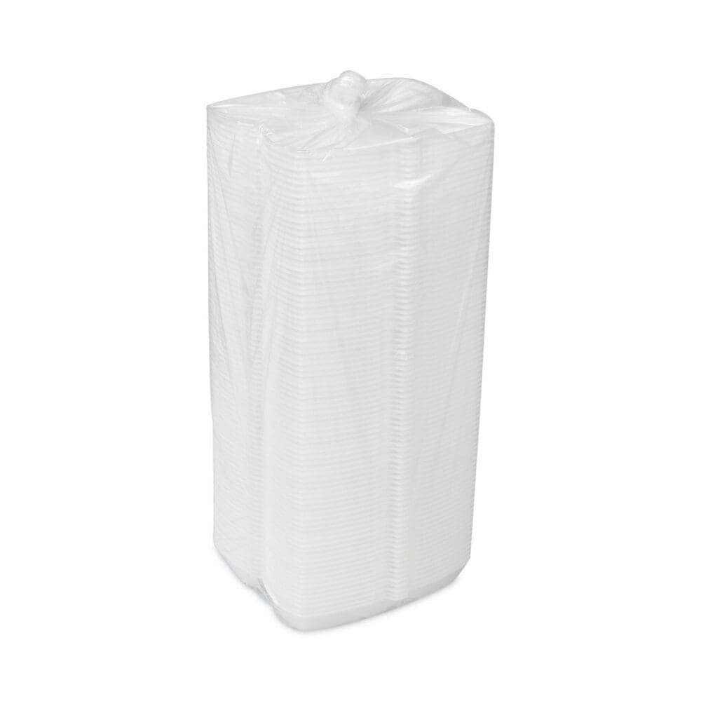 Foam Hinged Lid Container, Single Tab Lock Hot Dog, 7.25 x 3 x 2, White, 504/Carton - Image 3