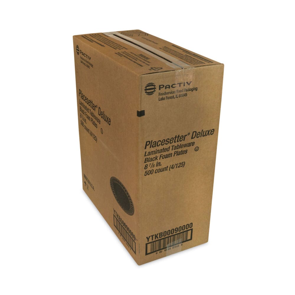 Placesetter Deluxe Laminated Foam Dinnerware, Plate, 9" dia, Black, 500/Carton - Image 4