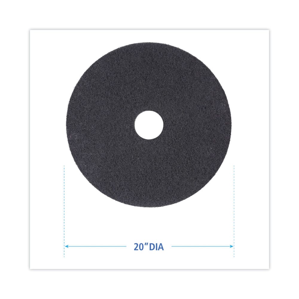 High Performance Stripping Floor Pads, 20" Diameter, Black, 5/Carton - Image 6