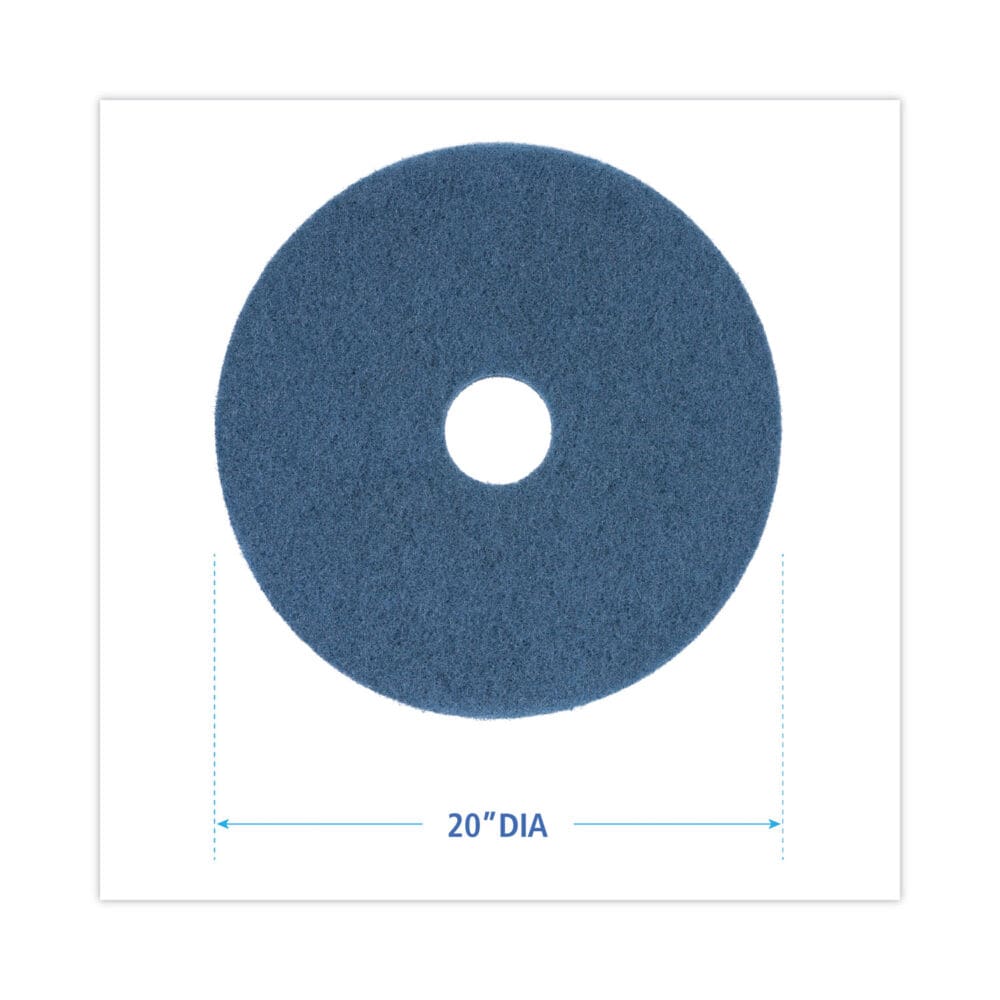 Scrubbing Floor Pads, 20" Diameter, Blue, 5/Carton - Image 6