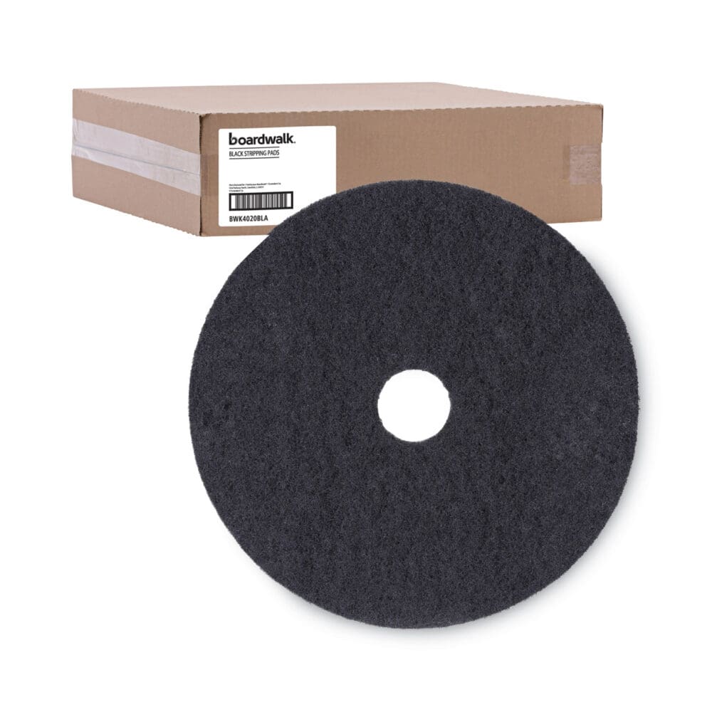 Stripping Floor Pads, 20" Diameter, Black, 5/Carton - Image 4