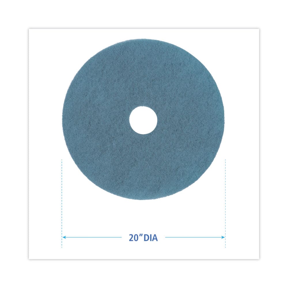 Burnishing Floor Pads, 20" Diameter, Aqua, 5/Carton - Image 6
