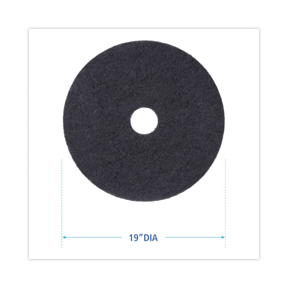 Stripping Floor Pads, 19" Diameter, Black, 5/Carton - Image 6