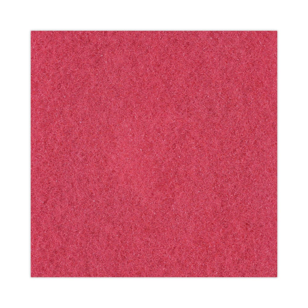 Buffing Floor Pads, 12" Diameter, Red, 5/Carton - Image 5
