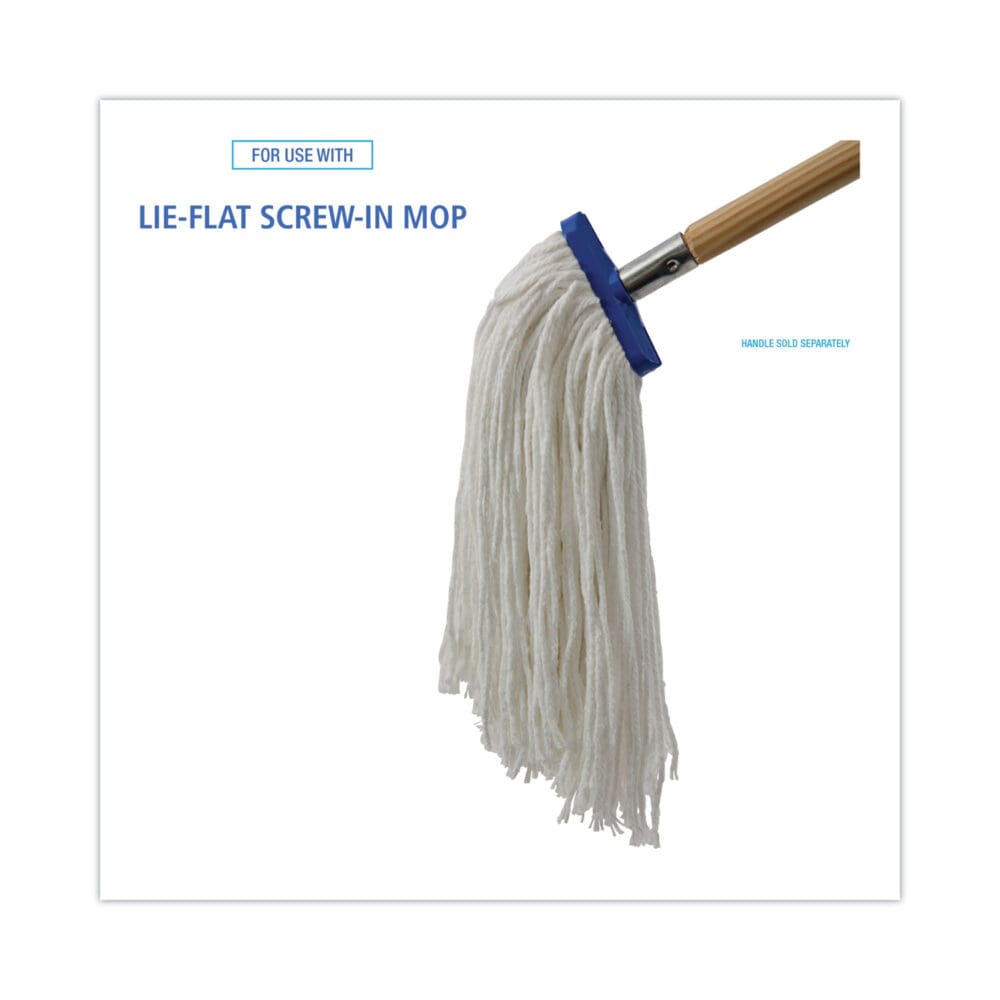 Cut-End Lie-Flat Mop Head, Rayon, 16oz, White, 12/Carton - Image 2