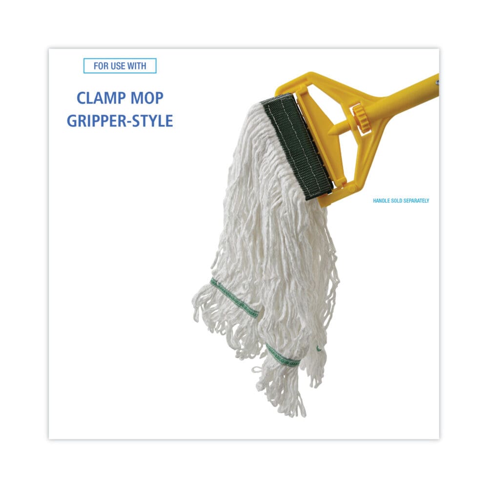 Loop End Rayon Mop Head, Rayon, Medium, 14 oz, White, Dozen - Image 2