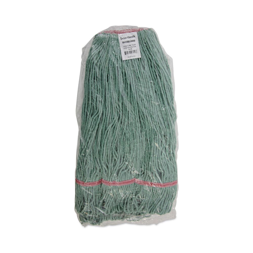 Mop Head, Premium Standard Head, Cotton/Rayon Fiber, Large, Green - Image 7