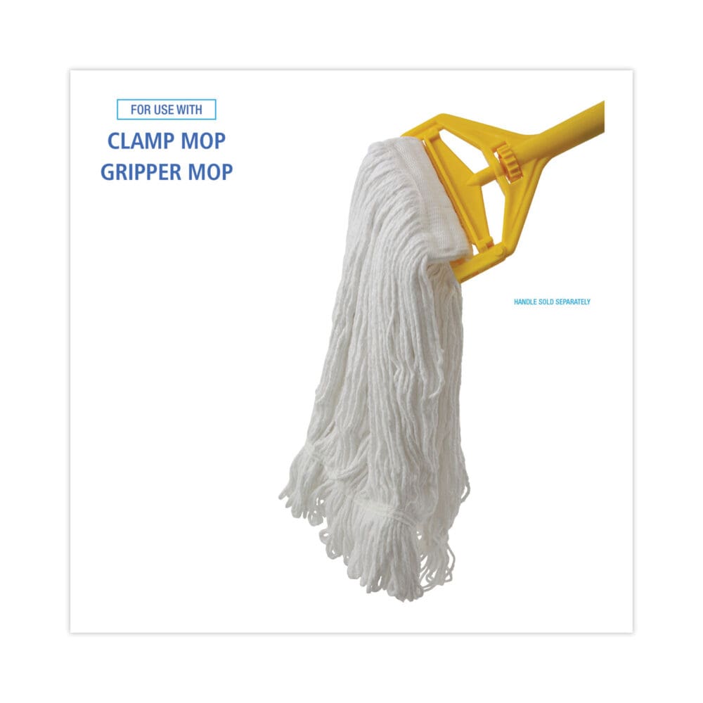 Mop Head, Pro Loop Web/Tailband, Premium Saddleback Head, Ryn, 24-oz., WH, 12/CT - Image 2