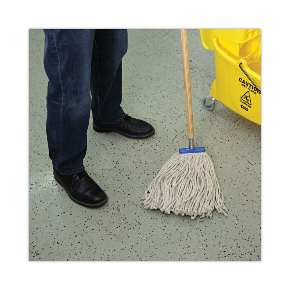 Cut-End Lie-Flat Wet Mop Head, Cotton, 16oz, White, 12/Carton - Image 4