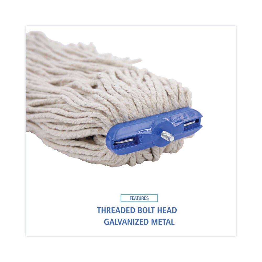 Cut-End Lie-Flat Wet Mop Head, Cotton, 16oz, White, 12/Carton - Image 5