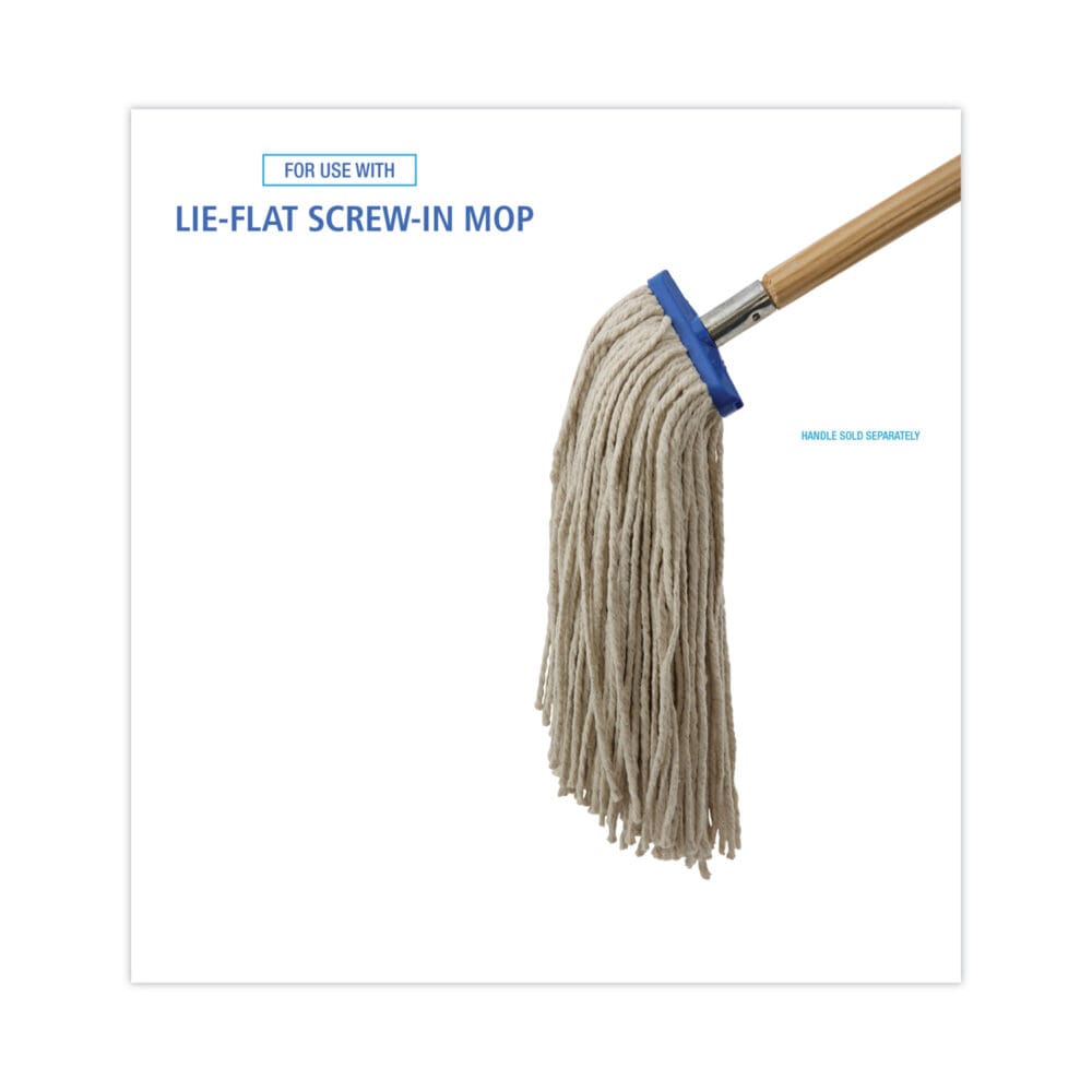 Cut-End Lie-Flat Wet Mop Head, Cotton, 16oz, White - Image 2