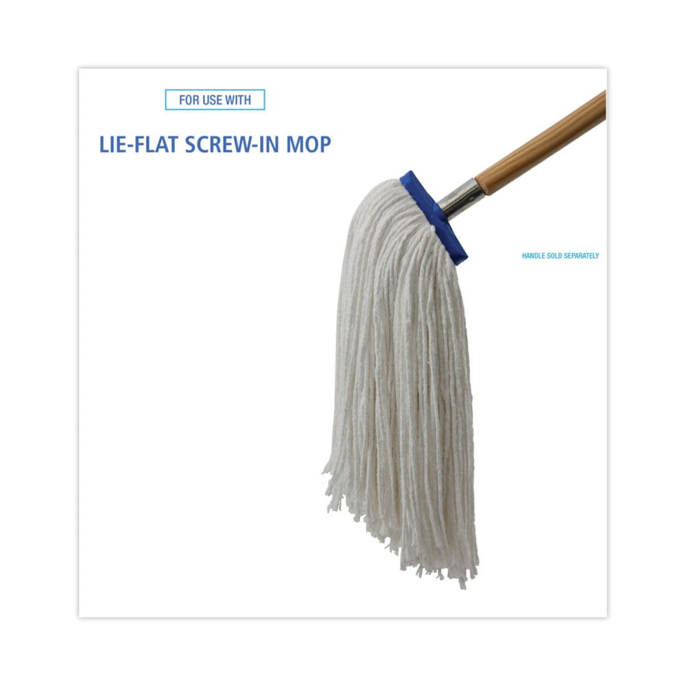 Cut-End Lie-Flat Wet Mop Head, Rayon, 16oz, White, 12/Carton - Image 2