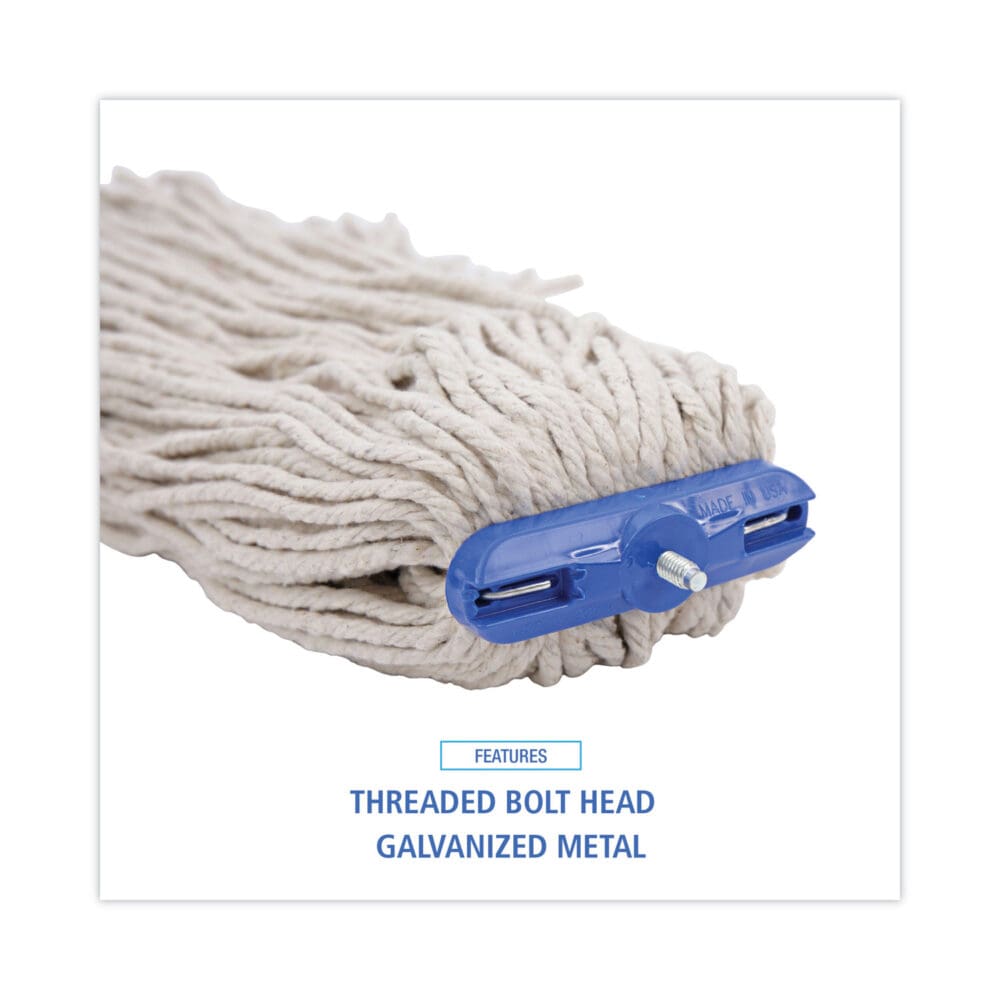 Cut-End Lie-Flat Wet Mop Head, Cotton, 24oz, White - Image 5
