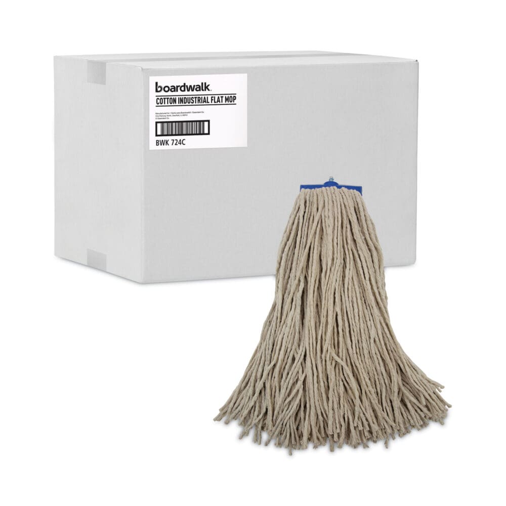 Cut-End Lie-Flat Wet Mop Head, Cotton, 24oz, White - Image 7