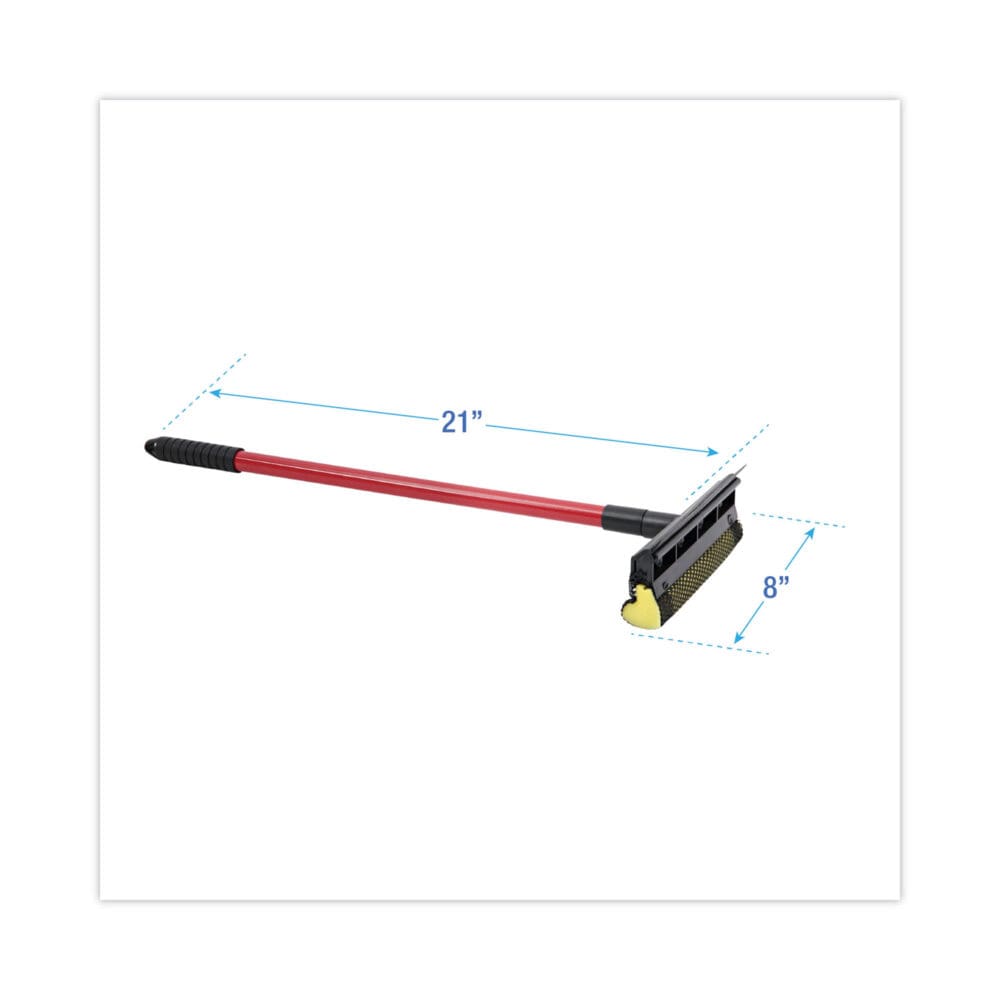 General-Duty Squeegee, 8" Wide Blade, Black/Red, 21" Handle - Image 2