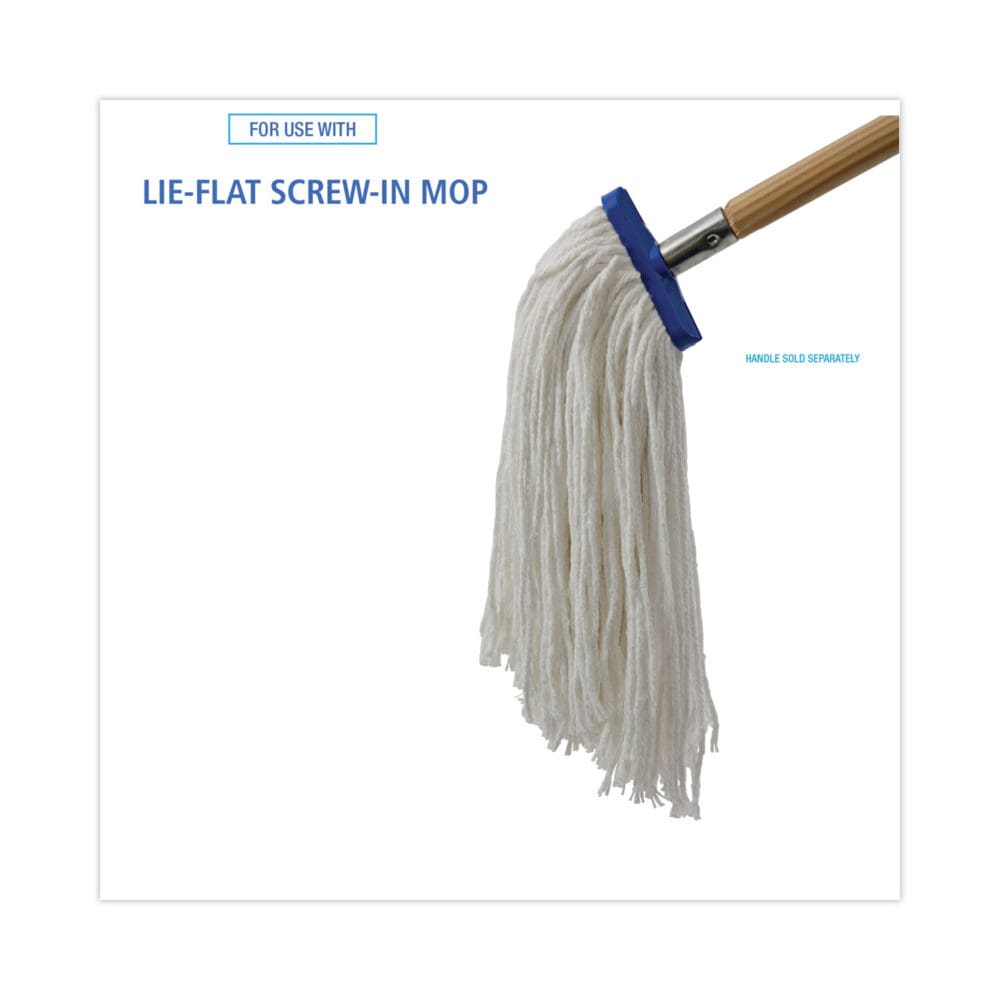 Mop Head, Lie-Flat Head, Rayon Fiber, 24oz, White, 12/Carton - Image 2