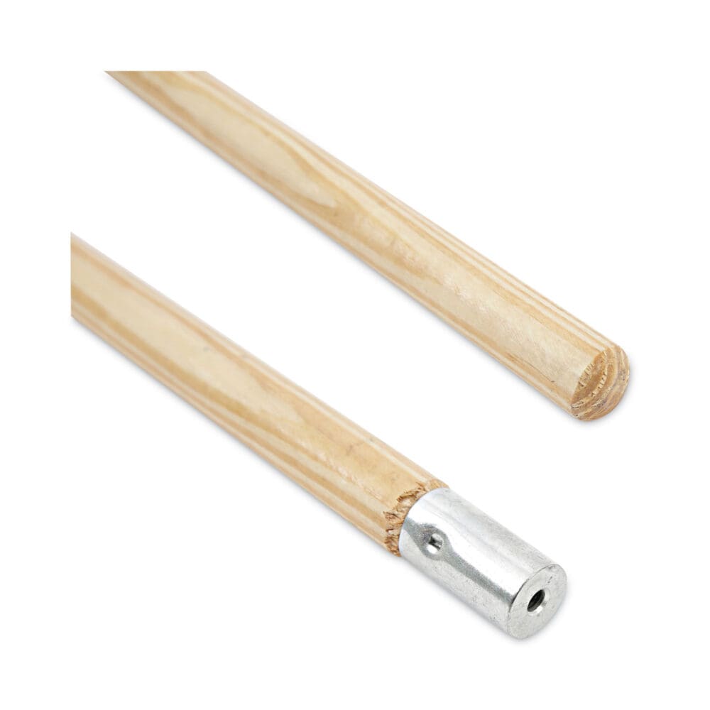 Lie-Flat Screw-In Mop Handle, Lacquered Wood, 1.13" dia x 54", Natural - Image 3