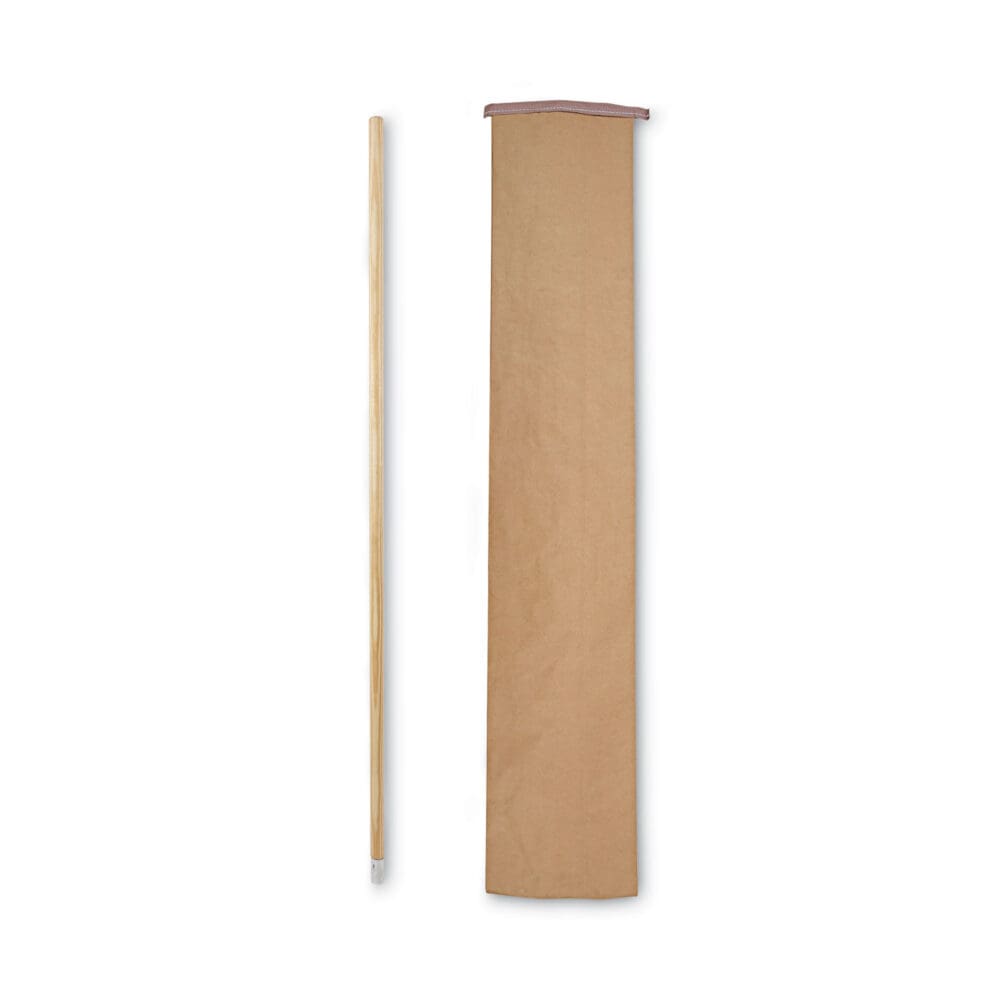 Lie-Flat Screw-In Mop Handle, Lacquered Wood, 1.13" dia x 54", Natural - Image 5