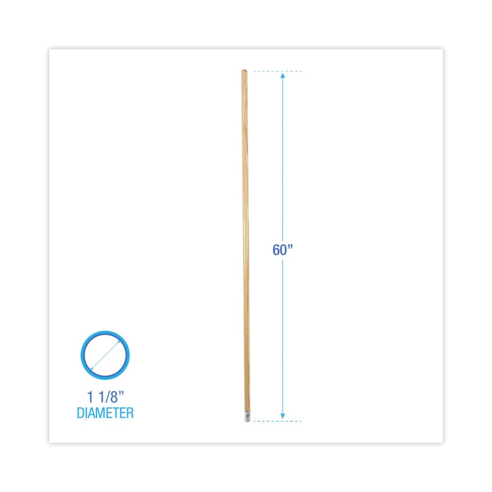 Lie-Flat Screw-In Mop Handle, Lacquered Wood, 1.13" dia x 60", Natural - Image 6