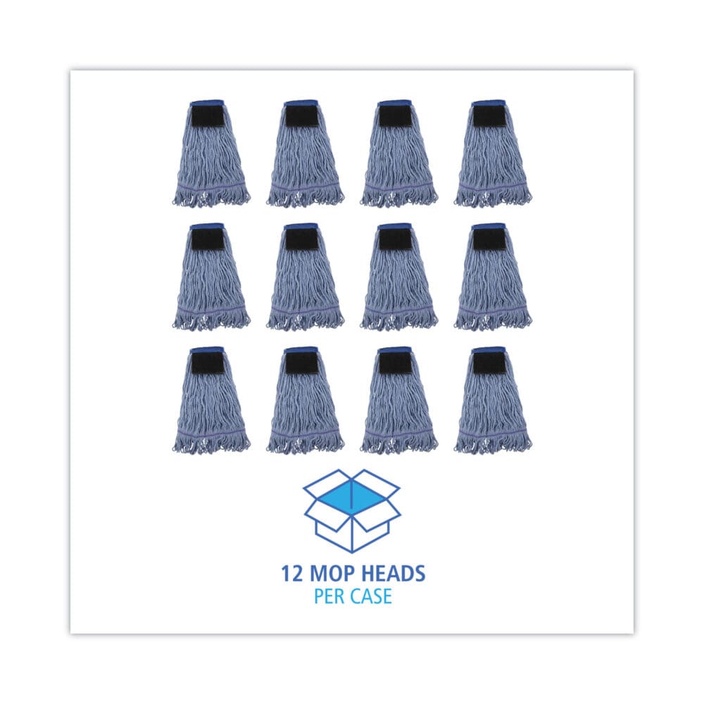 Mop Head, Loop-End, Cotton With Scrub Pad, Medium, 12/Carton - Image 7