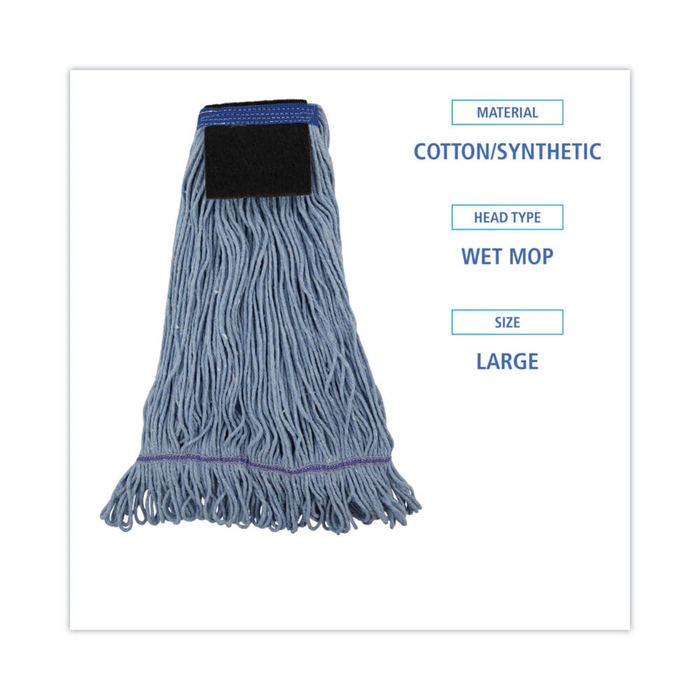Mop Head, Loop-End, Cotton With Scrub Pad, Large, 12/Carton - Image 9