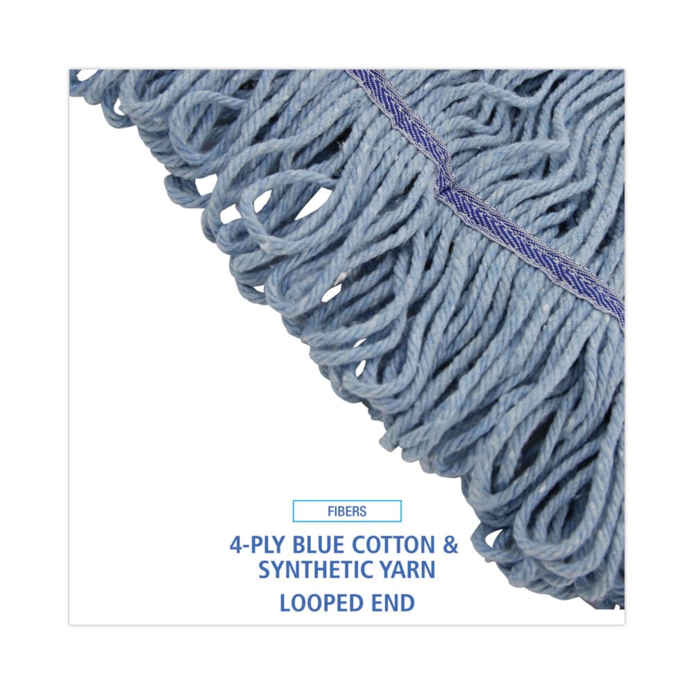 Mop Head, Loop-End, Cotton With Scrub Pad, Large, 12/Carton - Image 3
