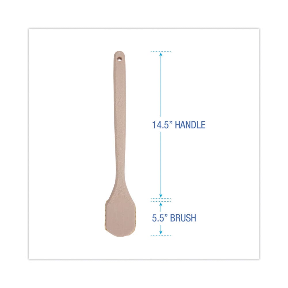 Utility Brush, Cream Tampico Bristles, 5.5" Brush, 14.5" Tan Plastic Handle - Image 5