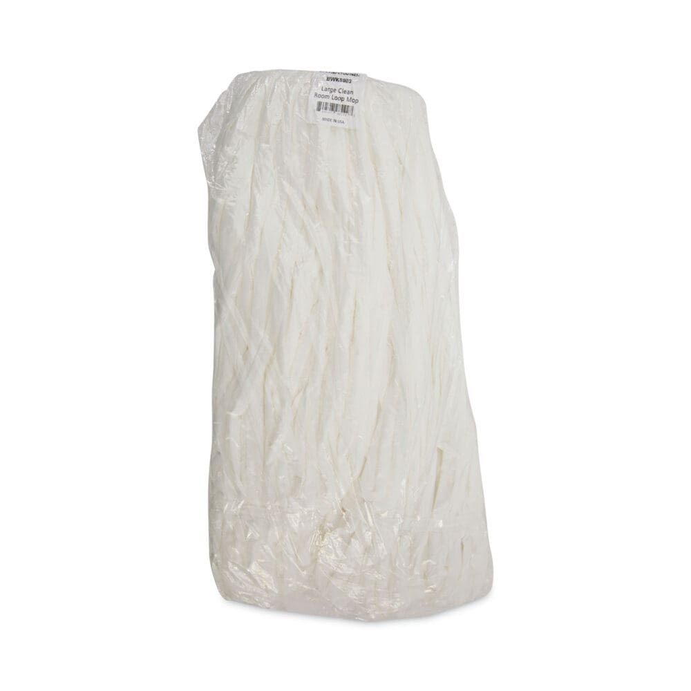 Mop Head, Looped, Enviro Clean With Tailband, Large, White, 12/Carton - Image 6
