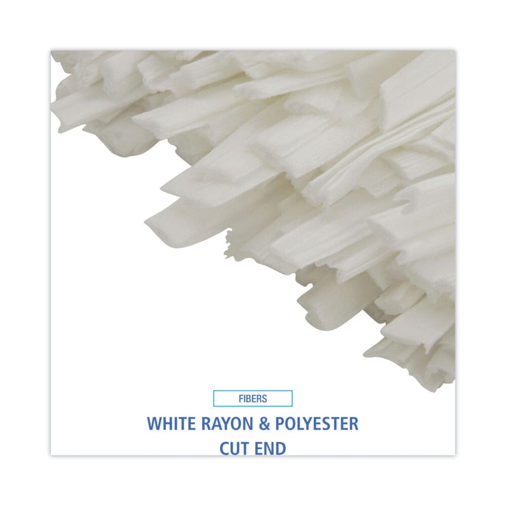 Nonwoven Cut End Edge Mop, Rayon/Polyester, #24, White, 12/Carton - Image 3