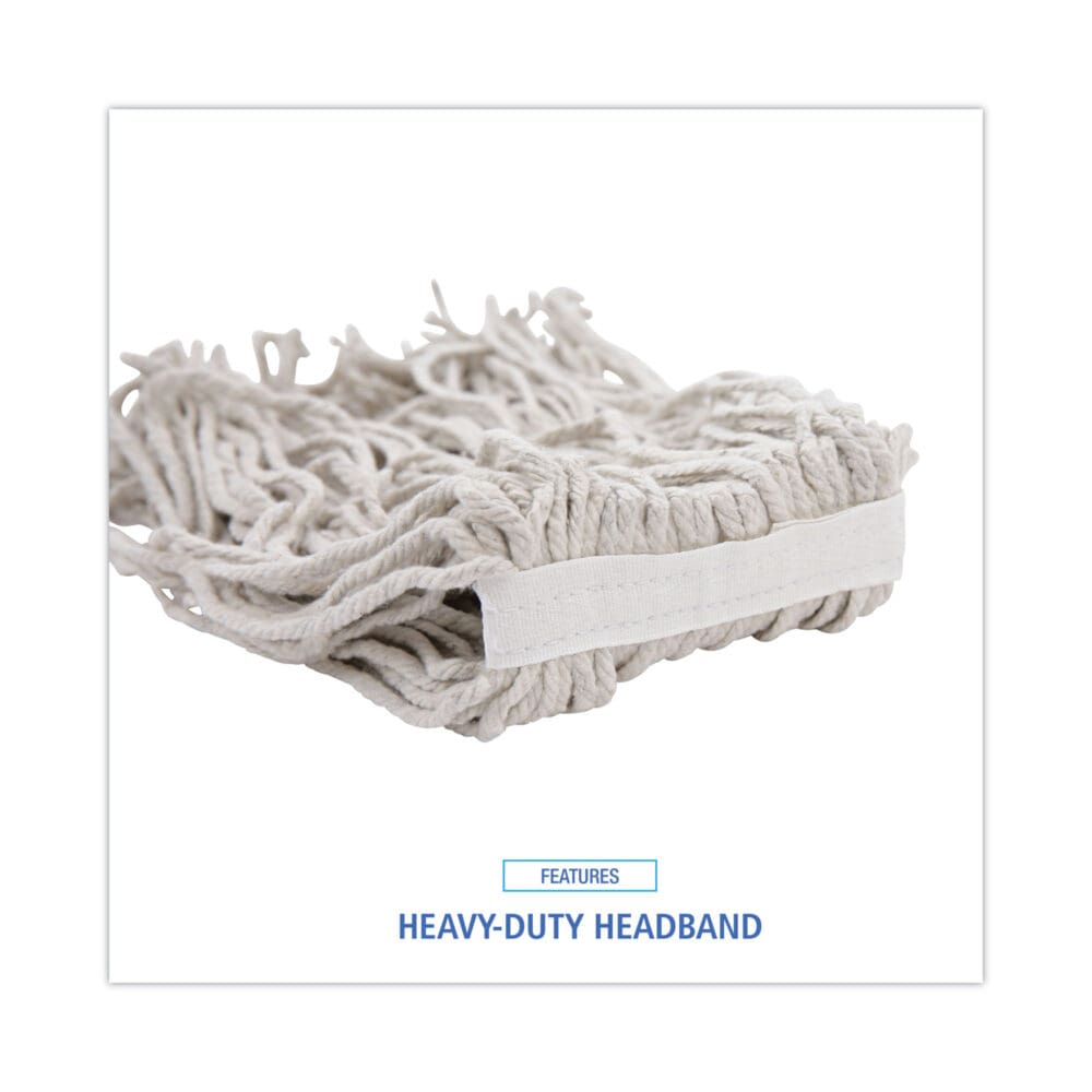 Mop Head, Cotton, Cut-End, White, 4-Ply, #16 Band, 12/Carton - Image 5