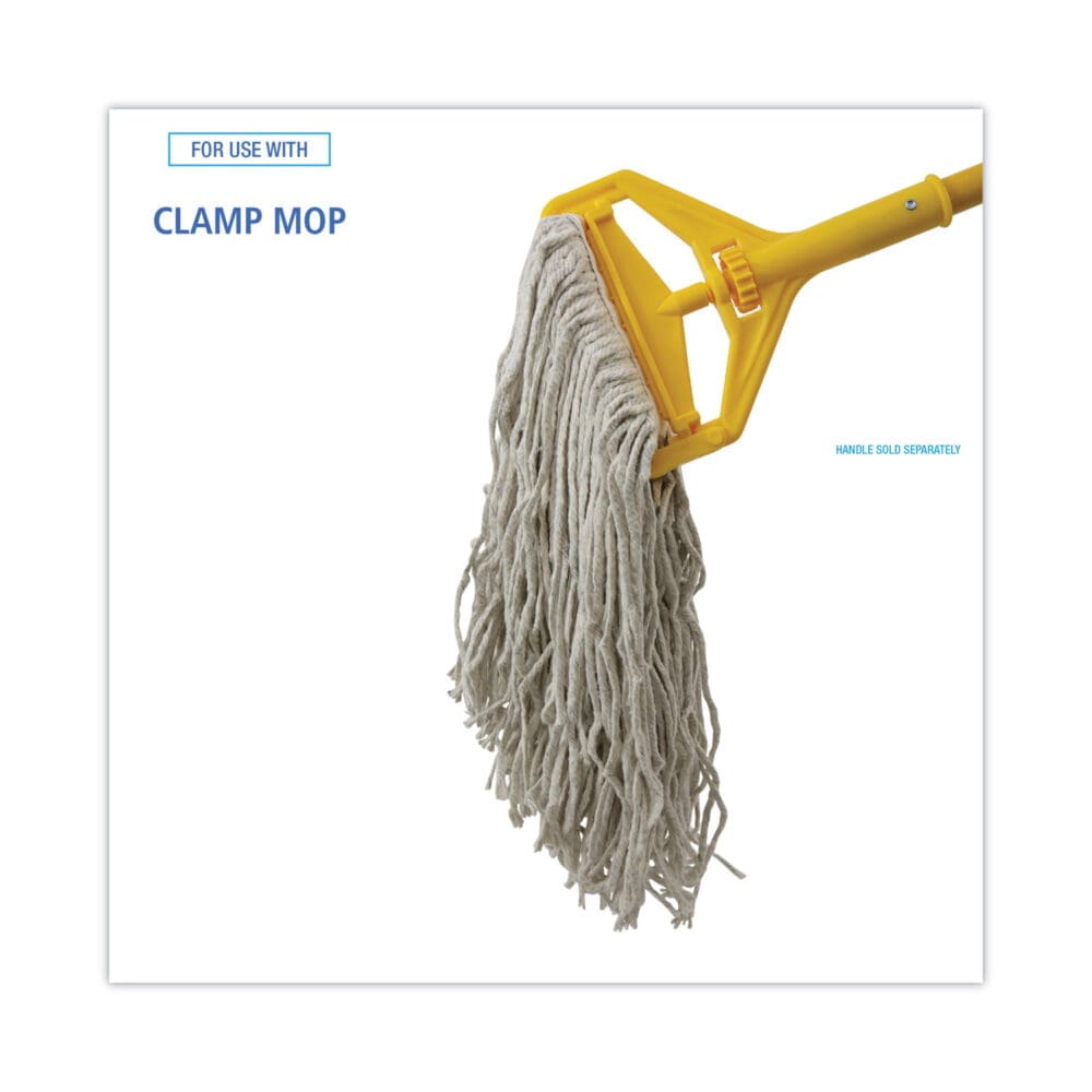 Banded Mop Head, Cotton, Cut-End, White, 16 oz, 12/Carton - Image 2