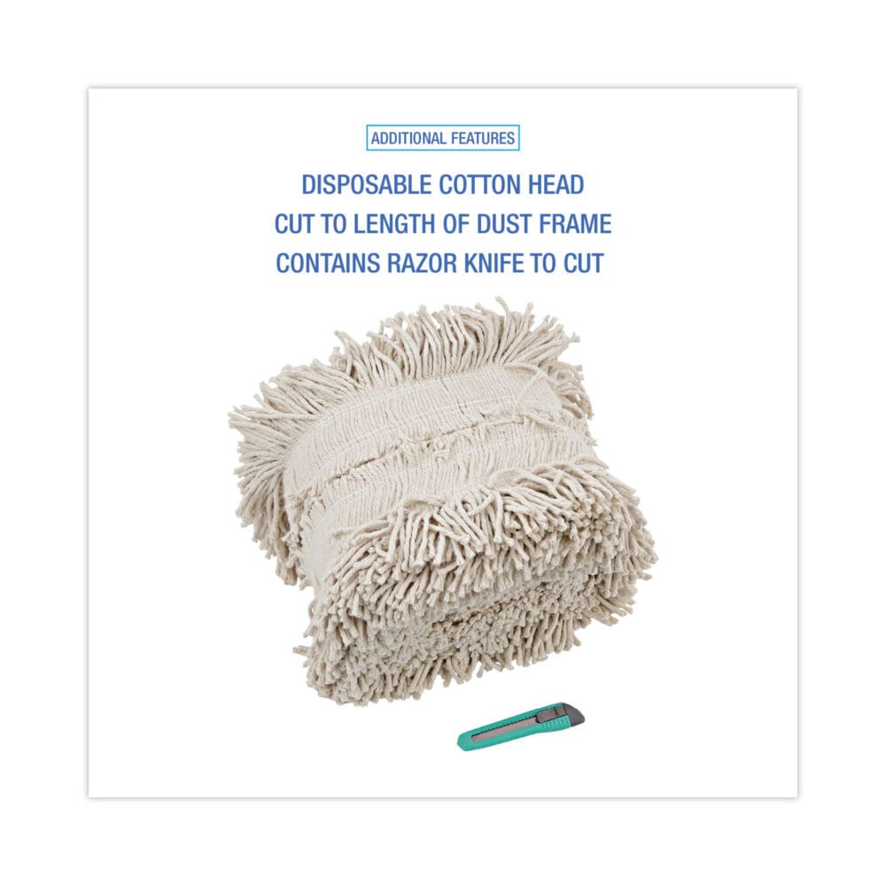 Flash Forty Disposable Dustmop, Cotton, 5", Natural - Image 2